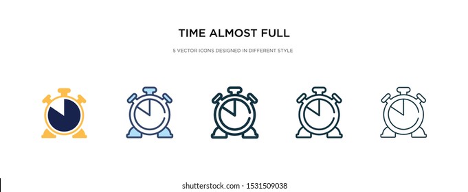 time almost full icon in different style vector illustration. two colored and black time almost full vector icons designed in filled, outline, line and stroke style can be used for web, mobile, ui