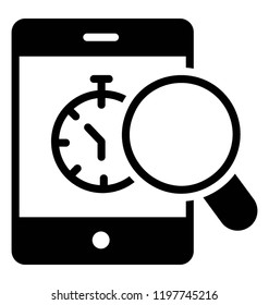 Time analysis app in a smartphone gadget for time management in daily routine