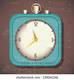 Time app icon over brown background vector illustration