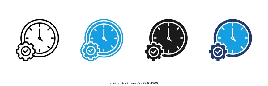 Time Approval web icon multiple style collection