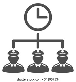 Time Army vector icon. Style is flat symbol, gray color, rounded angles, white background.