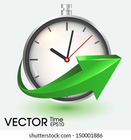 Time with arrow fast delivery icon
