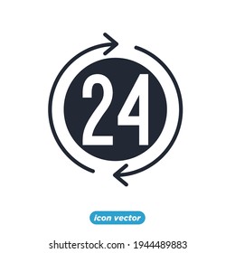 time arrow icon. time arrow 24 hours symbol template for graphic and web design collection logo vector illustration