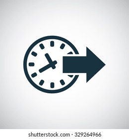time arrow icon, on white background
