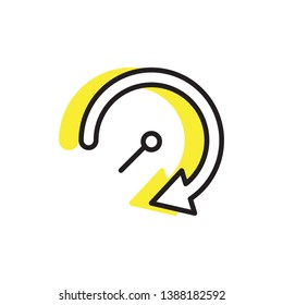 time arrow icon vector design modern style