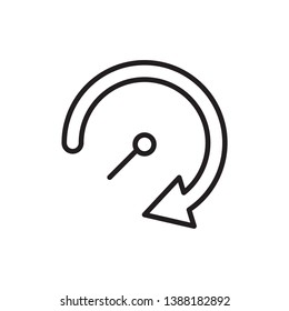 time arrow icon vector outlinw style design