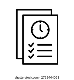 Ilustração do vetor do ícone de estrutura de tópicos de auditoria de tempo