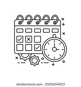 Time Back Outline Icon, Vector illustration
