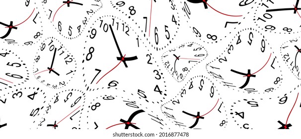 Fondo de tiempo con relojes de pared de fusión.