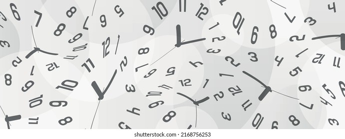 Time background with melting wall clocks.