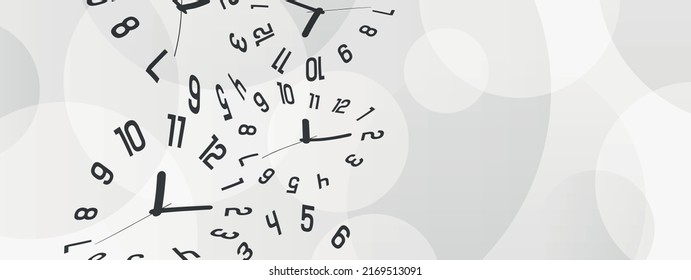 Time background with melting wall clocks.