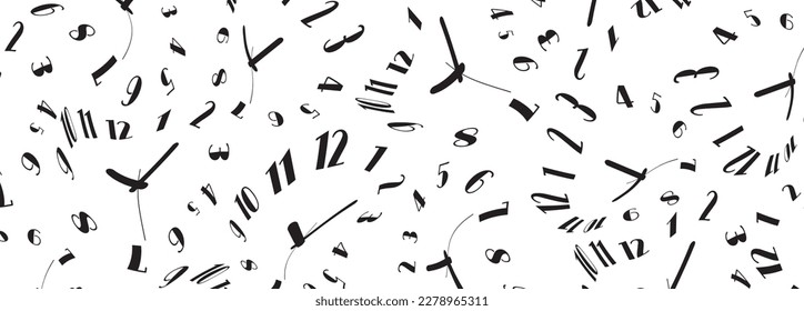 Time background with melting wall clocks.