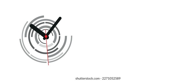 Time background with round wall clocks.