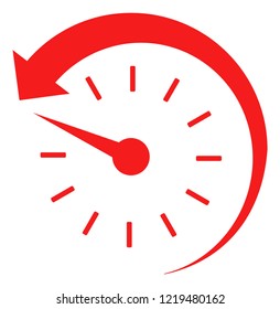 Time backward icon on a white background. Isolated time backward symbol with flat style.