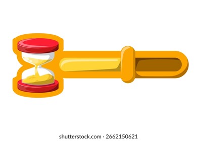 Time bar game icon vector isolated. Mobile app design element, hourglass. Time indicator for video game interface. Timer bar.