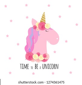 Time to be a unicorn. Vector Illustration EPS10