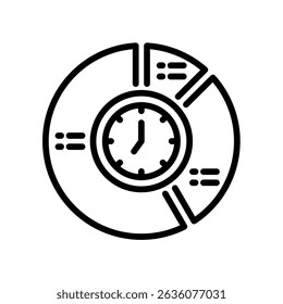 Bloco de Tempo. Ilustração de vetor de linha de ícone