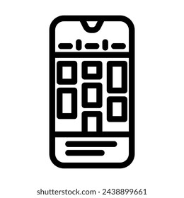 time blocking app management line icon vector. time blocking app management sign. isolated contour symbol black illustration