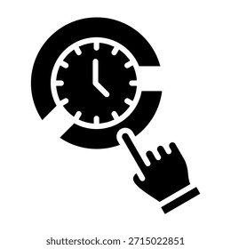 Time Blocking Icon Glyph Style Vector Illustration