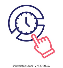 Time Blocking Icon Line Color Style Vector Illustration