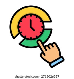 Time Blocking Icon Lineal Color Style Vector Illustration
