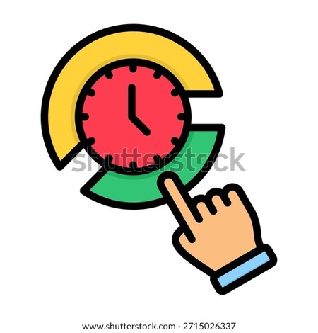 Time Blocking Icon Lineal Color Style Vector Illustration