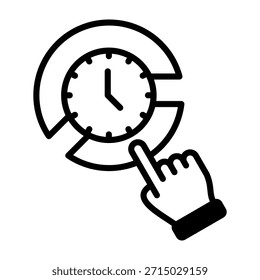 Time Blocking Icon Mixed Style Vector Illustration
