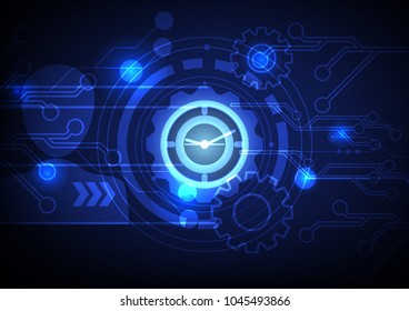 time blue lights Technological Abstract background