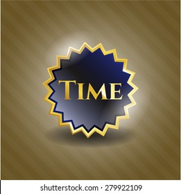 Time blue shiny badge