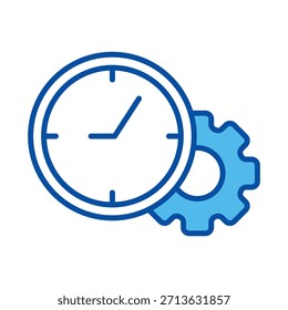 Tempo Em Estilo Azul, Ilustração De Vetor