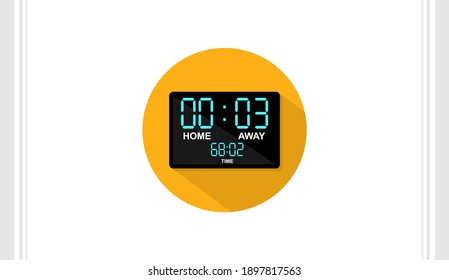 Time board flat icon vector template, Soccer icon concepts, Creative design