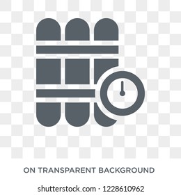Time Bomb with Clock icon. Time Bomb with Clock design concept from Army collection. Simple element vector illustration on transparent background.