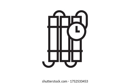 Time Bomb with Clock icon. Time Bomb with Clock symbol design from Army collection.