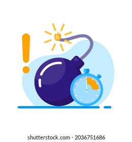 TimeBomb Konzept Illustration flacher Design Vektor eps10. modernes grafisches Element zur Landung, leerer Zustand ui, Infografik, Symbol