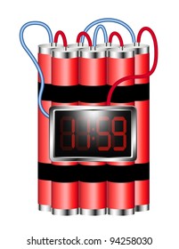 Tnt Dynamite Red Bomb Timer Isolated Stock Illustration 496179490 ...