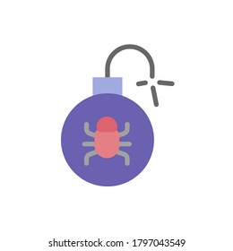 ícono de ciberataque de bomba de tiempo. Elementos vectores de color simples de iconos de hacks para ui y ux, sitio web o aplicación móvil