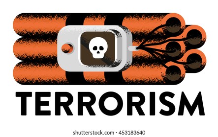 Time bomb. Flat illustration representing terrorism.