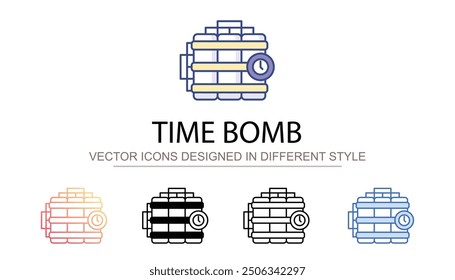 Time Bomb icon design with white background stock illustration