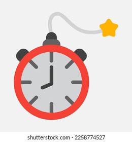 Icono de bomba de tiempo en estilo plano, uso para presentación de aplicación móvil del sitio web