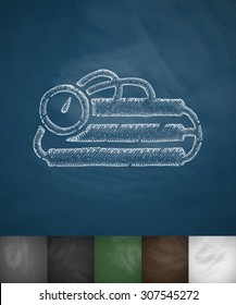 time bomb icon. Hand drawn vector illustration. Chalkboard Design