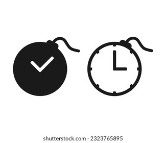 Icono de bomba de tiempo. Vector de ilustración
