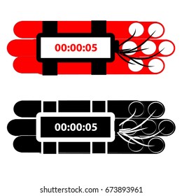 Time bomb icon isolated on white background. Vector illustration