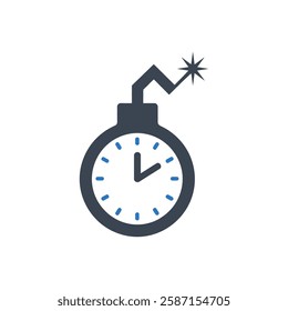Time Bomb Icon On White Background