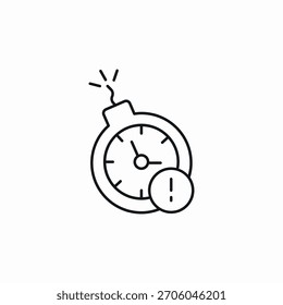 Vector de signo de icono de bomba de tiempo