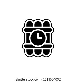 Time, bomb icon. Simple glyph, flat vector of time icons for ui and ux, website or mobile application