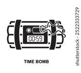 Time bomb icon. TNT time bomb isolated on background vector illustration