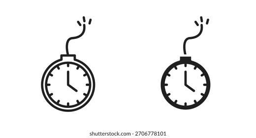 Time bomb icon vector glyph flat and trendy stroke line pack