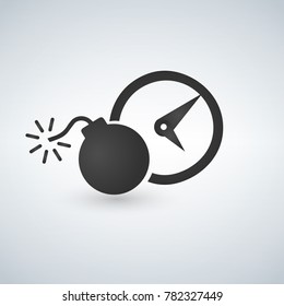 Time Bomb Icon. Vector Illustration Style