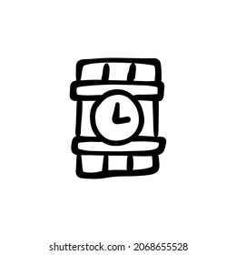 Zeitbombensymbol in Vektorgrafik. Logotype - Doodle