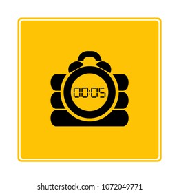 time bomb icon in yellow background